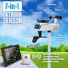 Professional Internet WiFi Weather Station with Outdoor Sensor Remote Monitoring System, 10.2 Inch Color Display with Rain Gauge, Temperature and UV