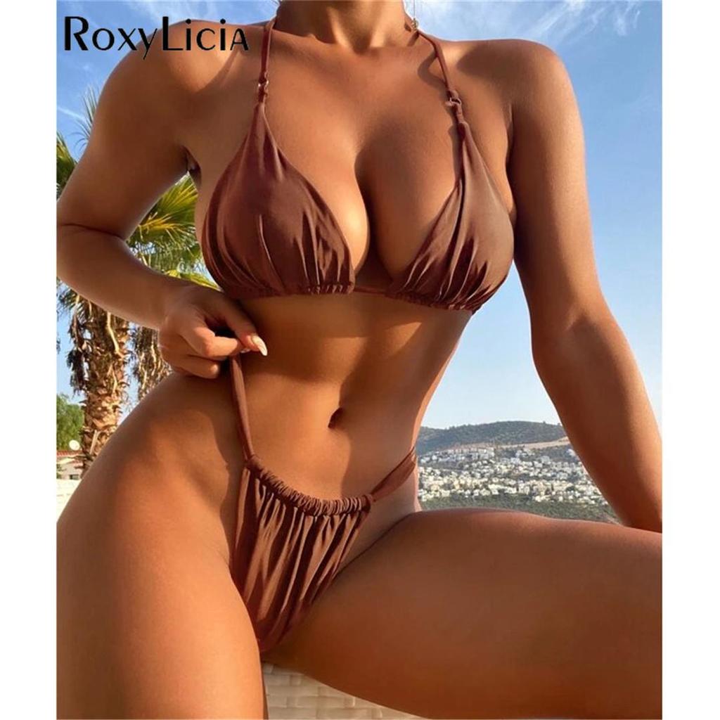 Сексуальные морщинистые стринги с высоким вырезом, женские купальники, женский купальник, комплект из двух частей, купальный костюм, купальный костюм для женщин