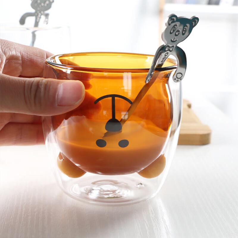 MULTIPOTENT Cute Bear Double-Wall Glass Mug