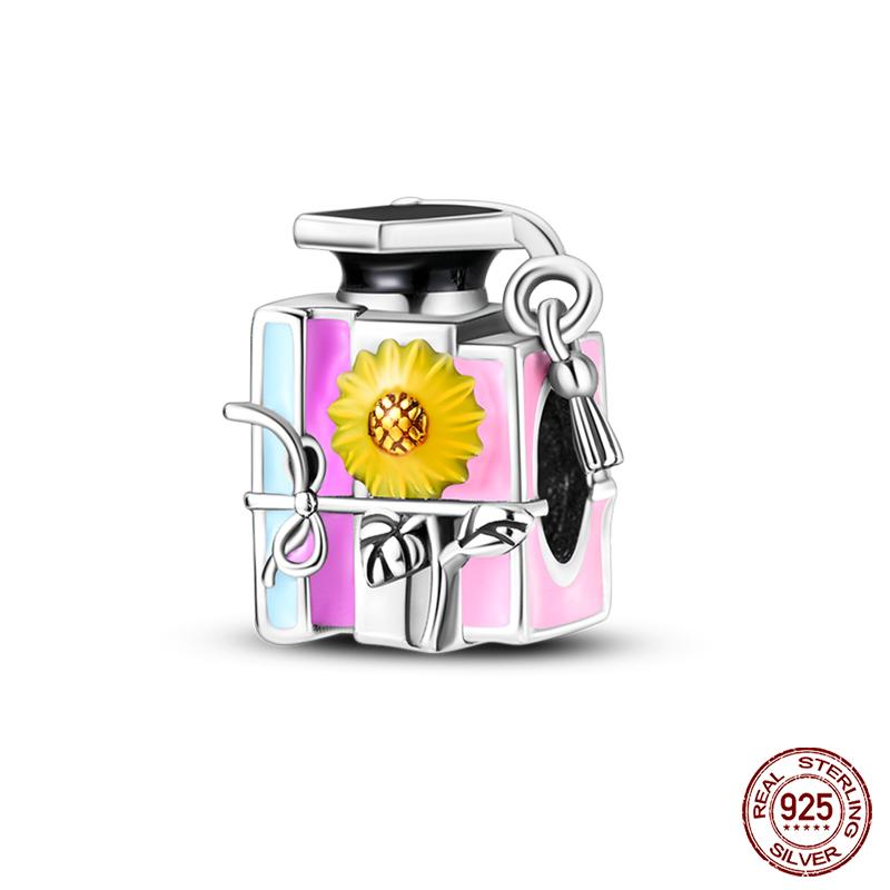 Copper Graduation Season Series Colored Owl Bachelor'S Hat Charms Beads Fit Qikaola Original Bracelets Diy Jewelry