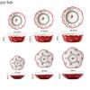 Керамическая миска Cherry, салатница из овощей в стиле ретро, фруктовая миска, миски для вареных яиц, десертные миски для закусок, керамическая посуда для ресторана