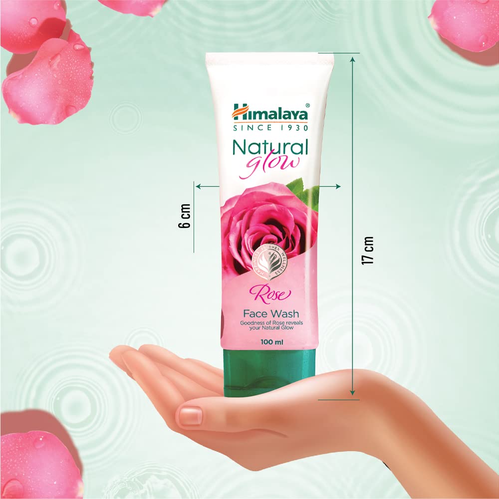 Himalaya Natural Glow Rose Face Wash 100ml Single Pack Gentle Skin Cleanser for Natural Radiant Glow and Impurity Removal