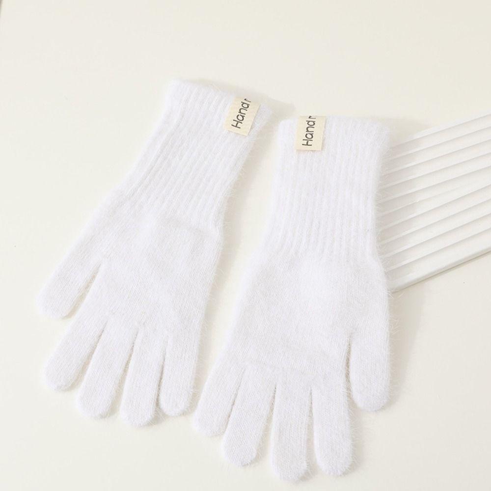 Warm Flannel Gloves Faux Fur Winter Women Gloves Fashion Long Rabbit Fur Gloves Cycling