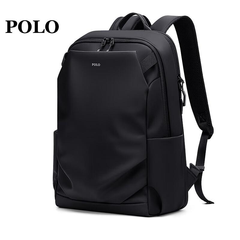 POLO Travel Backpack, Business Backpack, 16/17.3-Inch Laptop Bag, Black