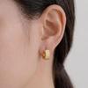 Серьги-пусеты из серебра 925 пробы с узором в полоску