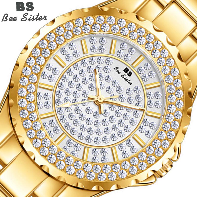 BEE SISTER BS женские часы золото Элитный бренд кварцевые женские наручные часы часы из нержавеющей стали женские кварцевые часы