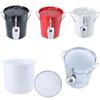 Ice Bucket with Scoop and Lid Metal Drink Coolers Wine Bucket Chiller Beverage Tub for Parities, Camping, Outdoor Bar