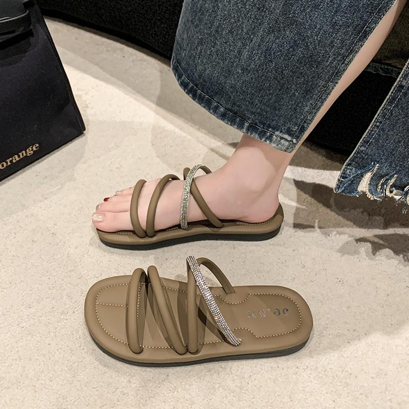 Модные летние женские тапочки, модные элегантные туфли на плоской подошве с застежкой-молнией, женские повседневные пляжные шлепанцы, сандалии, шлепанцы