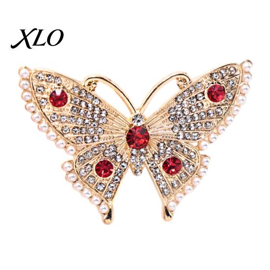 Metal Butterfly Pins Women Rhinestone Brooch Pin, Vintage Insect Alloy Badge Pin Jewelry Accessories for Daily Wear Wedding Party Prom Shaped