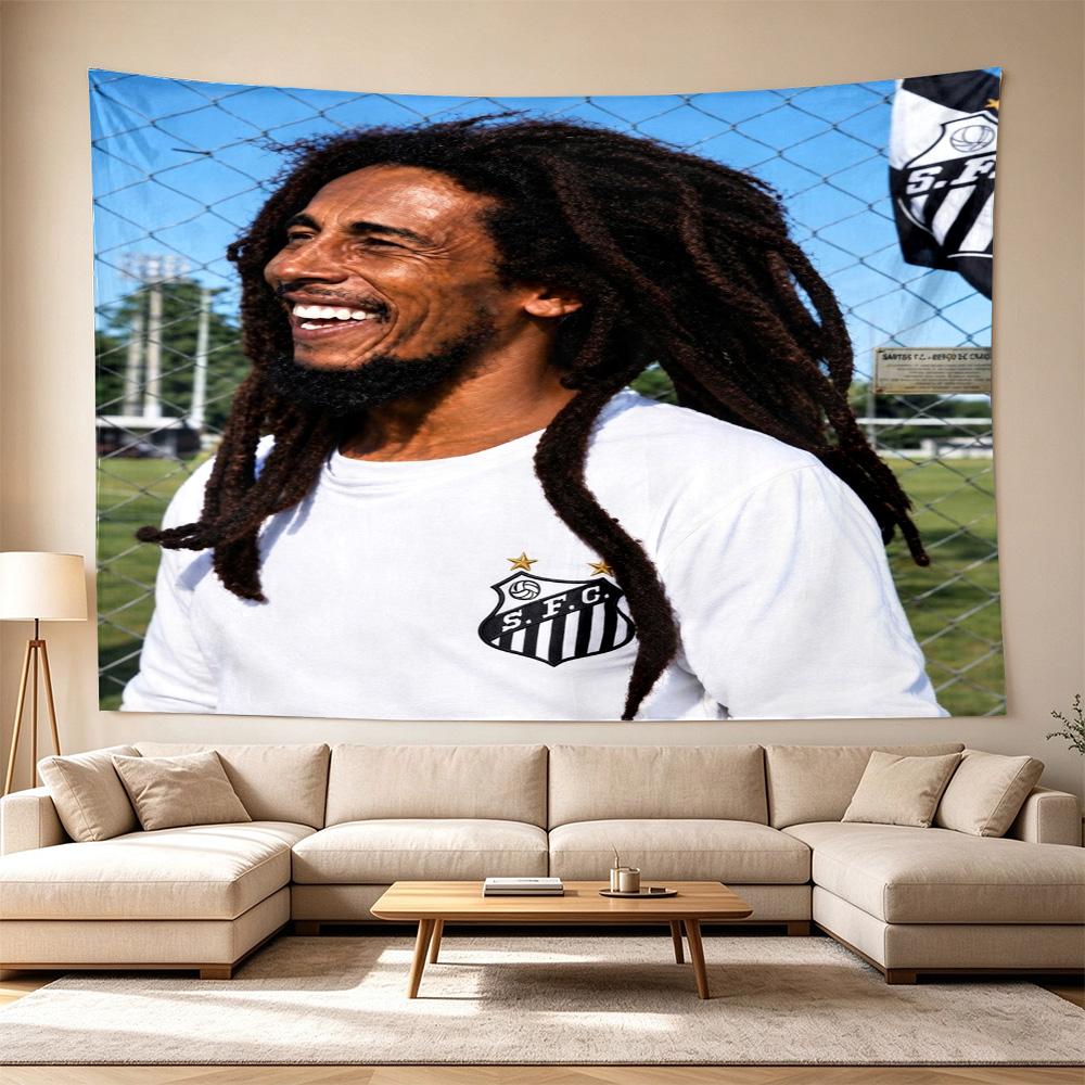 Bob Marley Reggae Music Legend Polyester Wall Hanging Tapestry, Aesthetic Home Decor for Bedroom Dorm Photo Backdrop