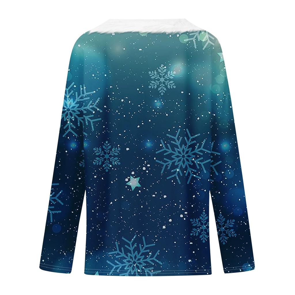 Long Sleeve Shirts For Women Cute Tops Christmas Prints Tees  Blouses Casual Plus Size Basic Tops Pullover