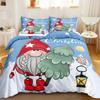 Digital Printed Quilt Cover Sheet Kit Santa Bed Three-Piece Set