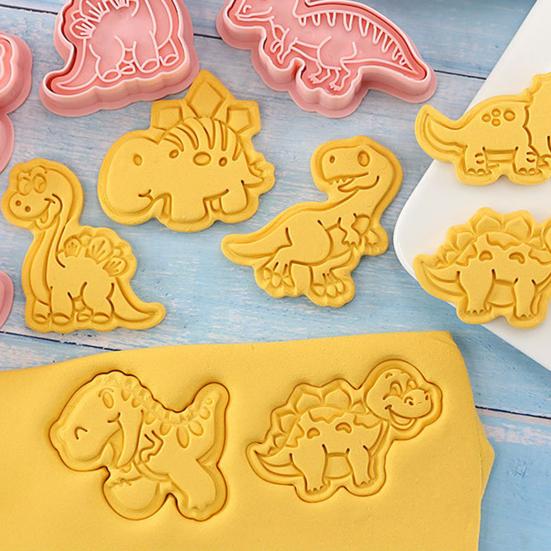 Yousheng 8 шт. Форма для печенья, антидеформационная, легкосъемная, полипропиленовая, в форме динозавра, для выпечки, принадлежности для выпечки