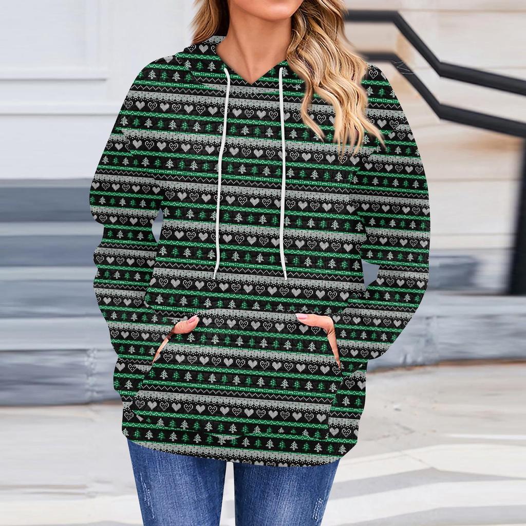 Женская повседневная толстовка с длинным рукавом и принтом «Снег», свободный пуловер с капюшоном