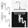 1 Set Sink Drain Pipe Easy Installation Odor Resistant Universal Sewer Pipe Kit for Bathroom Home Kitchen