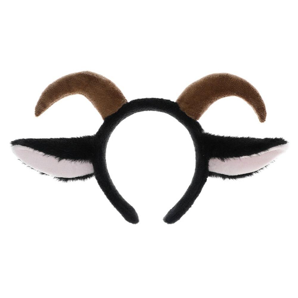 Плюшевые ободки с головой ягненка, ушки животных, лиса, аксессуары для волос, Лолита, плюшевые ободки с головой ягненка, Рождество