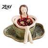 Novelty Tea Accessory for Cup Bathing Girl Infuser Loose Leaf Tea, Fine Mesh Strainer, Creative Resin Strainer Sitting Figure Filter Cups and