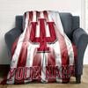 Name Custom Indiana Hoosiers football Print Flannel Blanket High Quality Warm Comfortable Cover for All Seasons Perfect for Gifts Home Decor