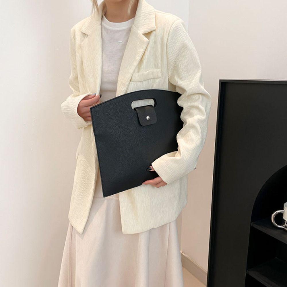 Большая вместительная офисная сумка для документов, сумка для файлов из ПУ, повседневная компьютерная сумка для офисного работника