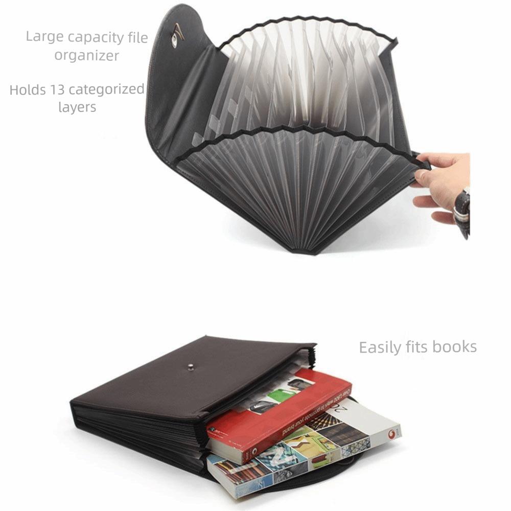 Waterproof Expanding File Holder 13 Pockets A4 Files Briefcase School Supplies