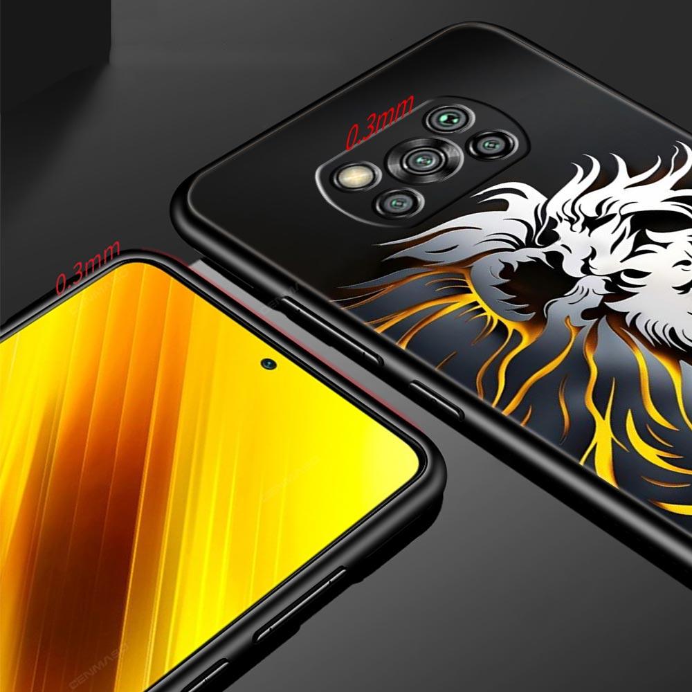 Двухцветный чехол для телефона с рисунком льва и крестом для Xiaomi Poco F7 F6 F5 F4 F3 X6 X5 X4 X3 NFC F7 Ultra M4 C51 C55 GT 5G Мягкая крышка из ТПУ