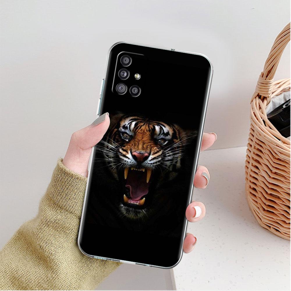 Wolf Dog Cat Bird Lion Tiger Animal Clear Case For Samsung Galaxy A52 A12 A51 A32 A21s A71 A32 A22 50 A70 A31 A72 5G Phone Cover