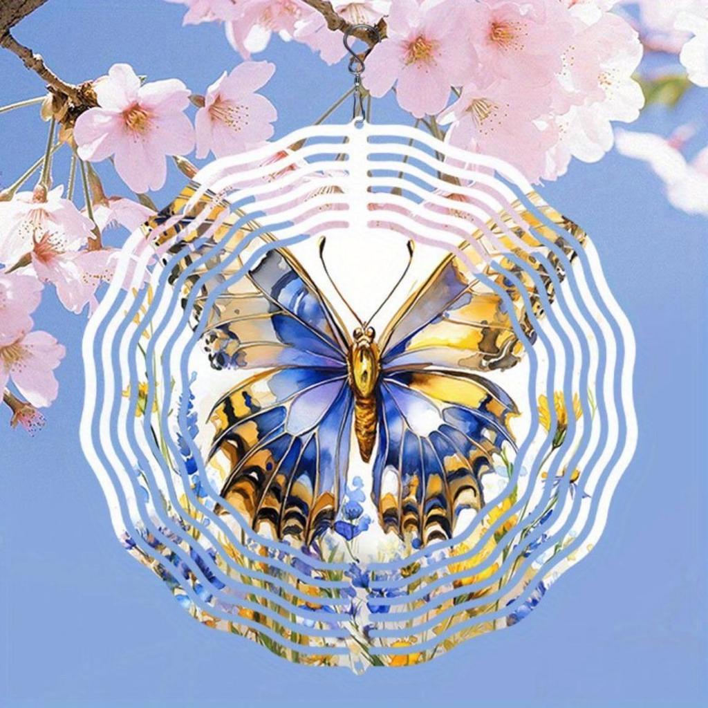 Colorful Butterfly Flower Metal Wind Chime for Outdoor Garden Patio Balcony Decoration No Battery Needed Durable Indoor Outdoor Decor