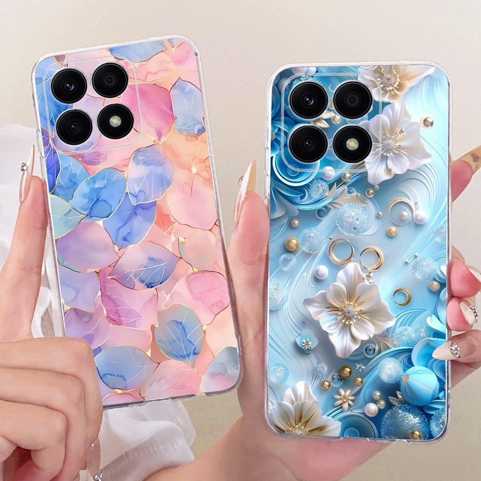 For Honor X8a 4G Case Transparent Cute Cat Fashion Butterfly Funny Painted Casing CRT-LX1 CRT-LX2 CRT-LX3