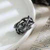 Personality Hollow Thorns Ring Men 'S Jewelry Hip -Hop Ins Style Interwoven Asymmetric Ring Male 925 Silver Finger Accessories