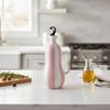 Ergonomic Grip Ceramic  Oil Bottle Striped Pattern Dispenser Container  Kitchen Accessories