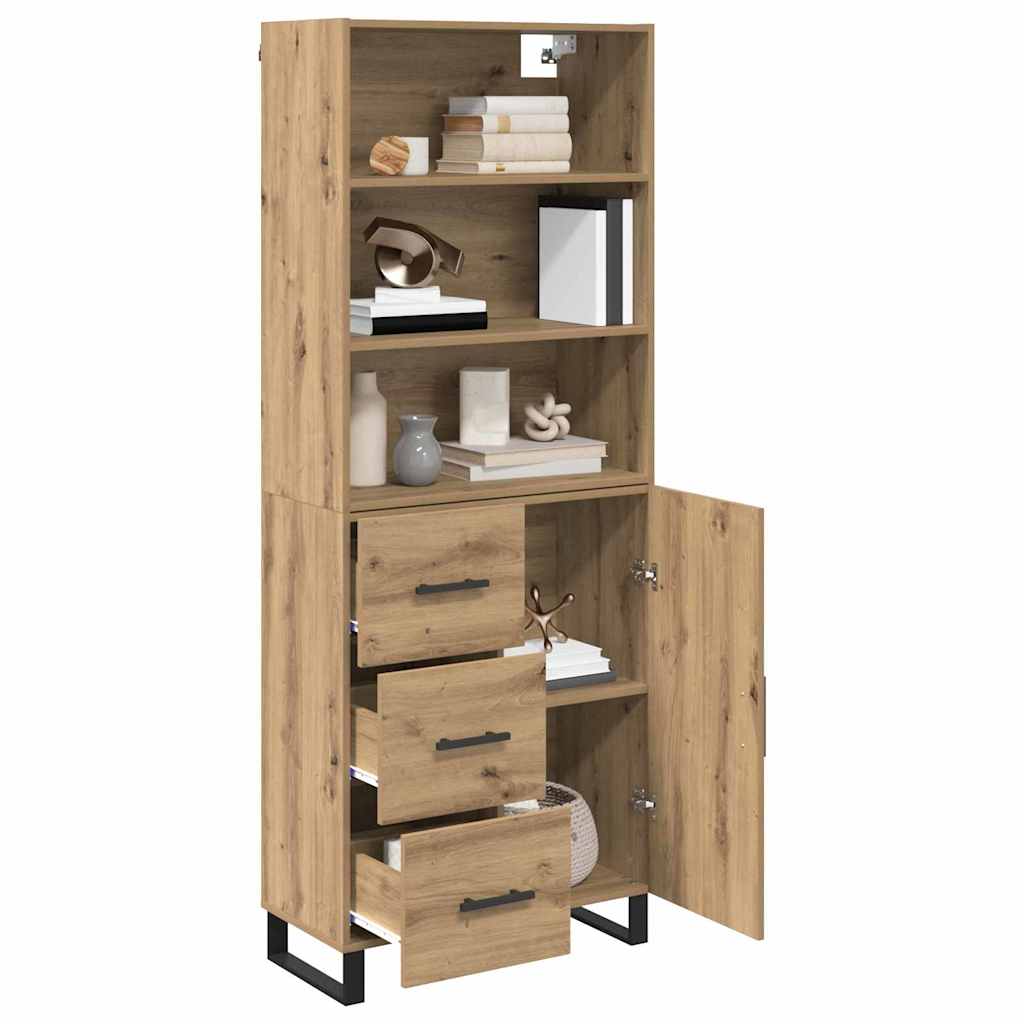 Highboard with Drawers 2 pcs Artisan Oak Wood Based Material