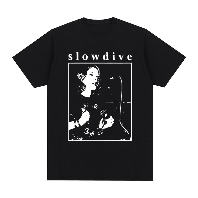 Slowdive Футболка Винтажная 90-х Хлопок Мужская Новая Футболка Женские Топы - Мужская Летняя Хлопковая Футболка с Принтом