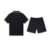 Li-Ning Простая Однотонная Дышащая Удобная Быстросохнущая Универсальная Футболка-поло с коротким рукавом Повседневный Спортивный Комплект Унисекс футболки-поло Черный YPLU043-2+YKSV147-2