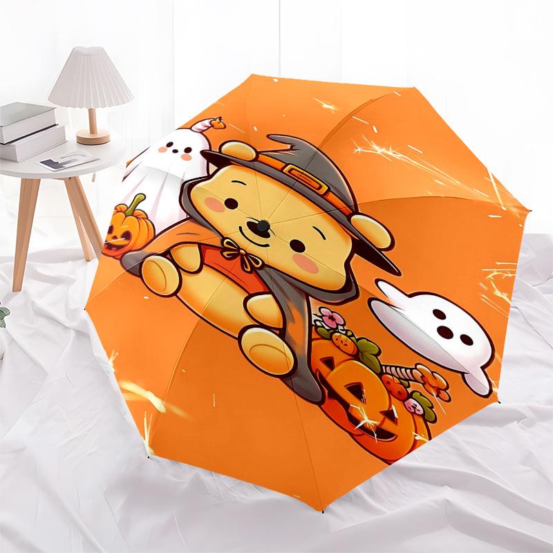 1pc Halloween, Winnie_the_PoohOpen/Close Umbrella-Windproof, Compact Travel Umbrella, Sturdy 8-Rib Shaft, Outdoor Accessory, 1071
