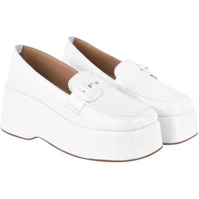 Женские туфли-лодочки на блочном каблуке Shoetopia Белые, 4 UK
