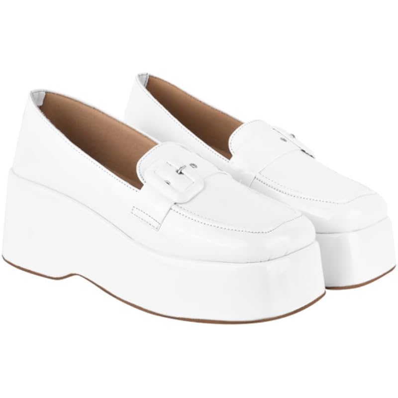 Женские туфли-лодочки на блочном каблуке Shoetopia Белые