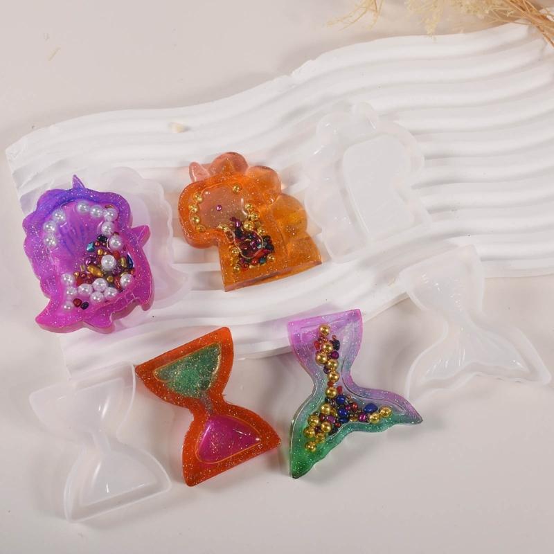 4 упаковки силиконовых форм для зыбучего песка, формы для поделок, многоформенные силиконовые формы для изготовления ювелирных изделий и поделок