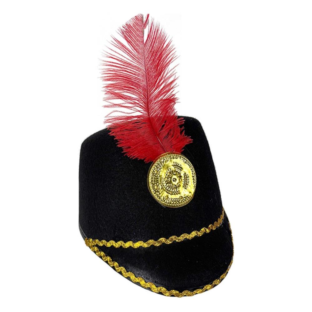 Винтажная шляпа для униформы рыцаря Защита от солнца Шляпа барабан-майора Шляпа для духового оркестра Фестивальный карнавальный