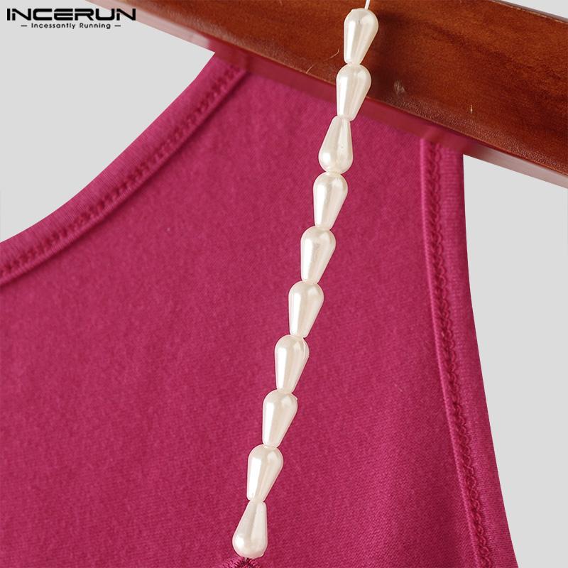 INCERUN Летние мужские топы без рукавов на бретелях, жилет для вечеринок и клубов