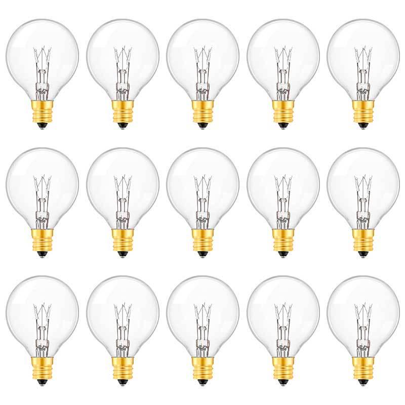 G40 Tungsten Filament Bulb, E12 220V, European Standard, Waterproof Outdoor Glass Incandescent Spare Bulb for Atmosphere Lighting.