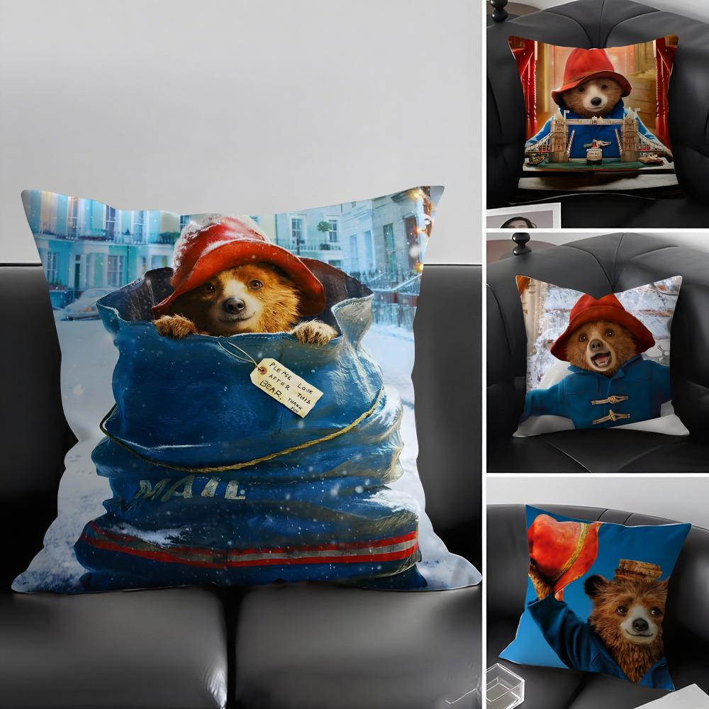 PPaddingtonS Bear Movie Cushion Cover Pillowcase Ultra Soft Skin Friendly Fabric Cloud Like Comfort Concealed Zipper