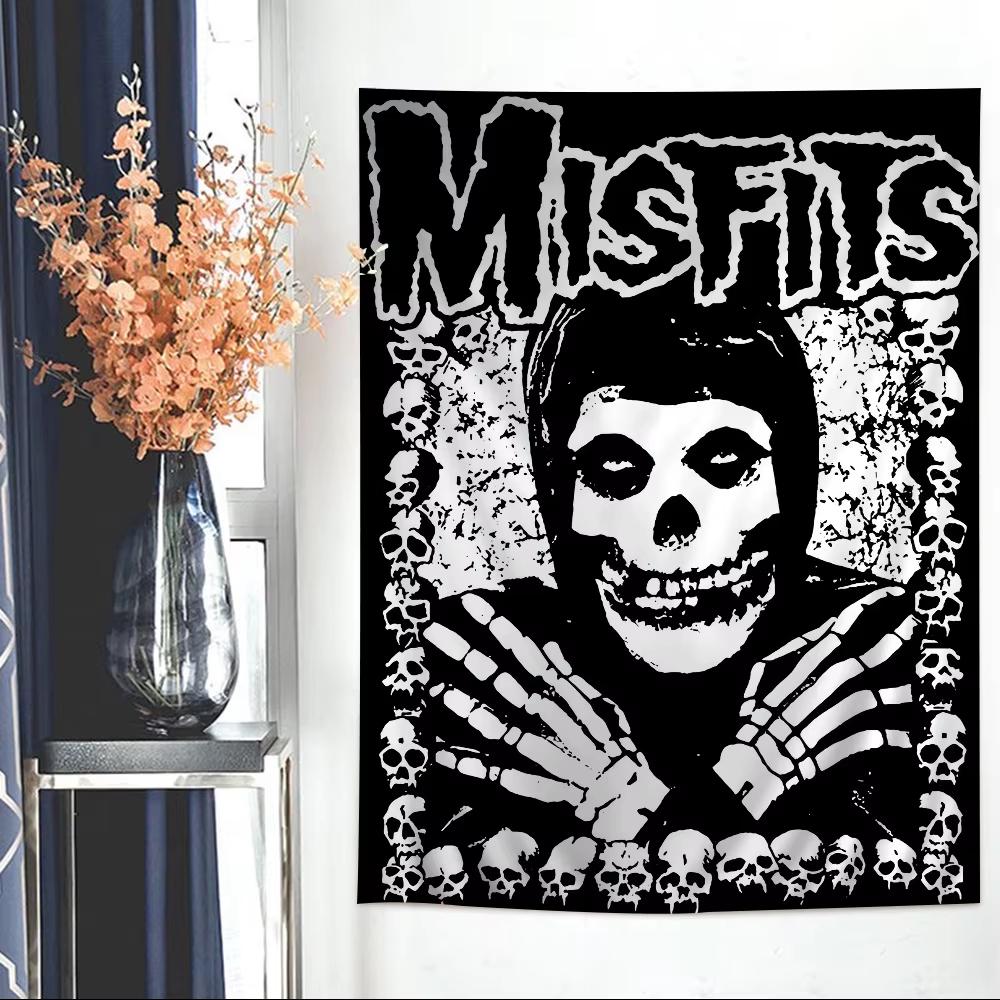Гобелен Misfits Horror Punk Rock Плоская печать Таро Хиппи Постер Настенное украшение для общежития Домашний Арт Декор
