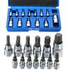 13-Piece Torx Bit Socket Set, Includes Drive, Star, Flower, and Recessed Torx Socket Wrenches (T8-T70)