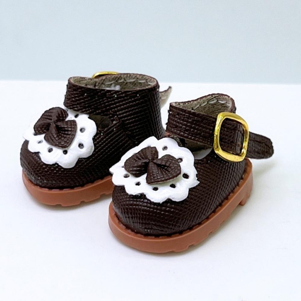 3.8*2.3cm 10cm Cotton Doll Shoes Small Plush Toy Accessories Princess Leather Shoes for 17cm Dolls