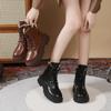 Fashion Black Ankle Boots for Women Fashion Winter Warm Plush Casual Short Boot Female Comfortable PU Leather Walking Booties 2024