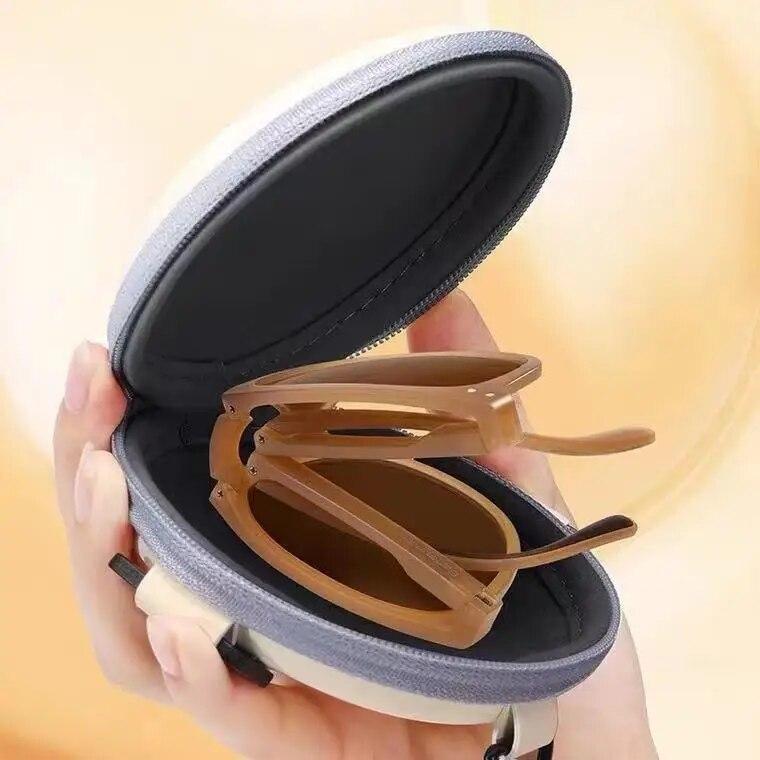 Folding Round Sunglasses Women Designer Vintage Small Sun Glasses Ladies Korean Style Shades Eyewear Be Easy To Carry