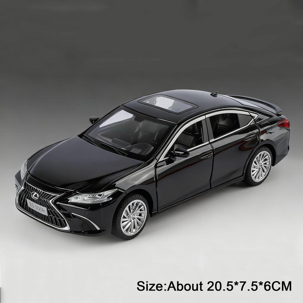 1:24 Scale ES300H LX570 Car Model Toy Sound Light Pull Back Doors Opened High Simulation Cars Models for Boys Ornaments