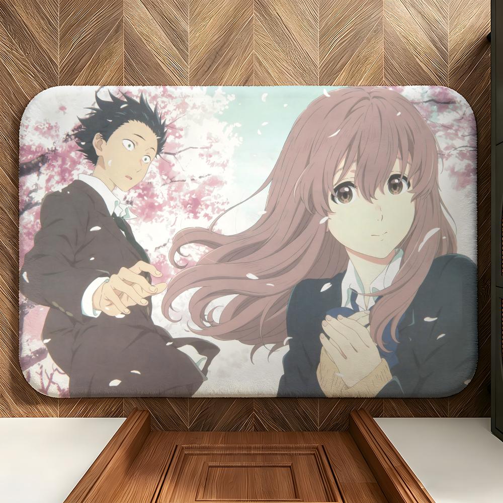 Anime A-A S-Silent V-Voice Floor Mat Soft Flannel Floor Mat Suitable for Entryways, Living Rooms, Bedrooms, and Bathrooms