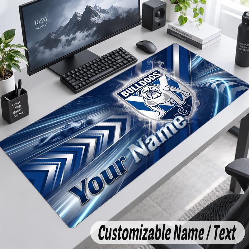 Custom Name Text Mouse Pad Canterbury-Bankstown Bulldogs Personalized Desk Pad For Work And Gaming