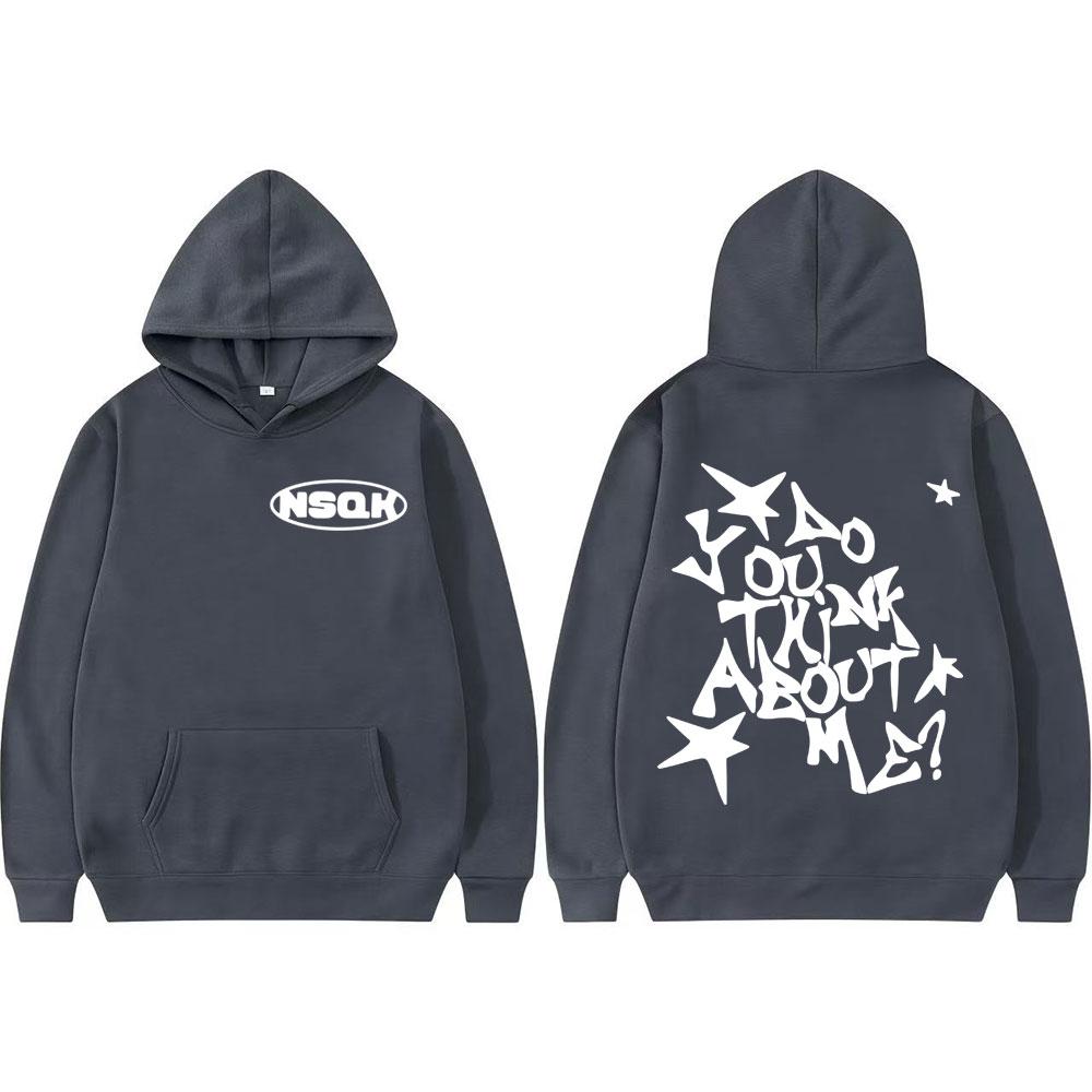Rapper Nsqk Aoou Thnk about Me Album 2025 Merch Hoodie Men Women Fashion Retro High Quality Hoodies Long Sleeve Loose Sweatshirt